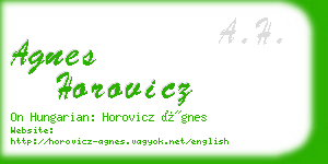 agnes horovicz business card